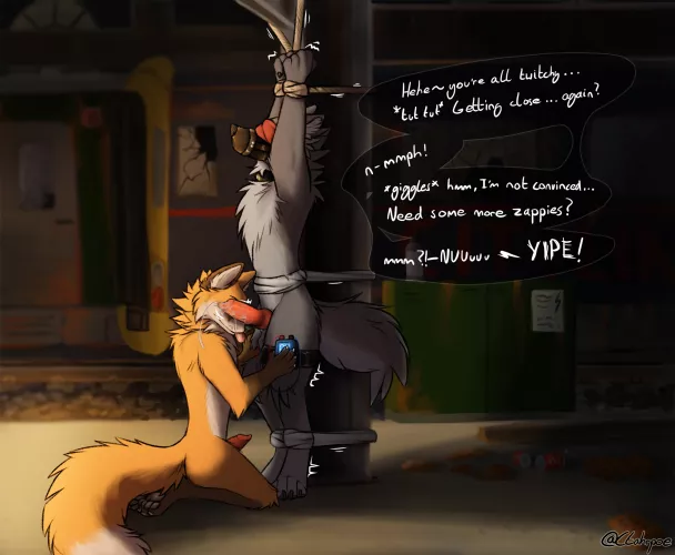 Learning self control... (Art by me, w/ story link in comments)