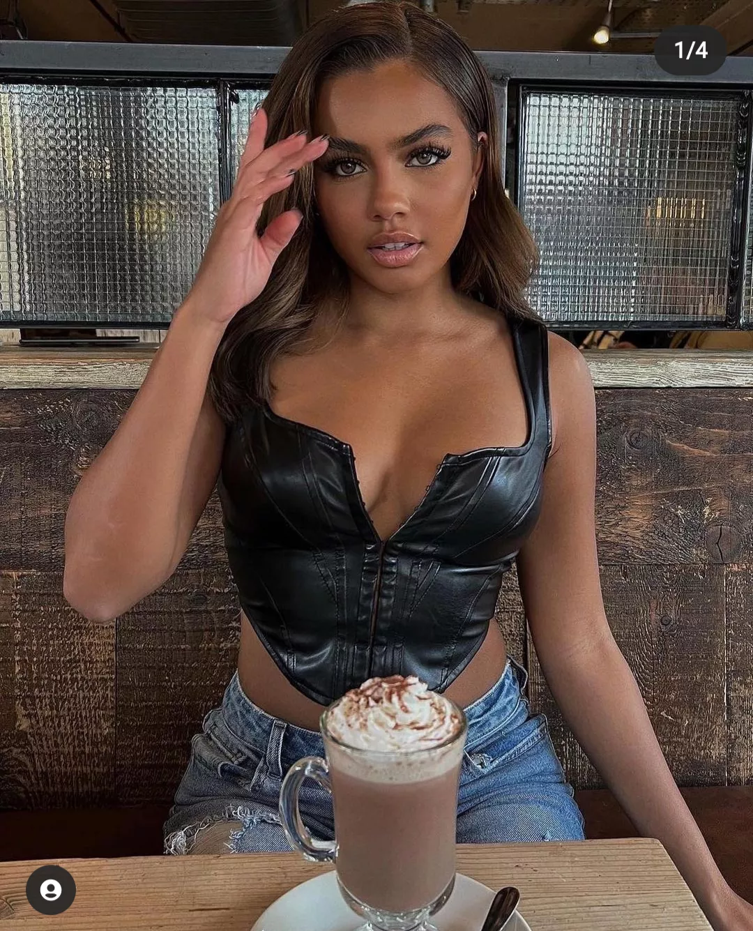 Leather and a cream Leather and a cream