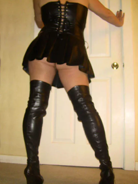 Leather corset dress [oc]