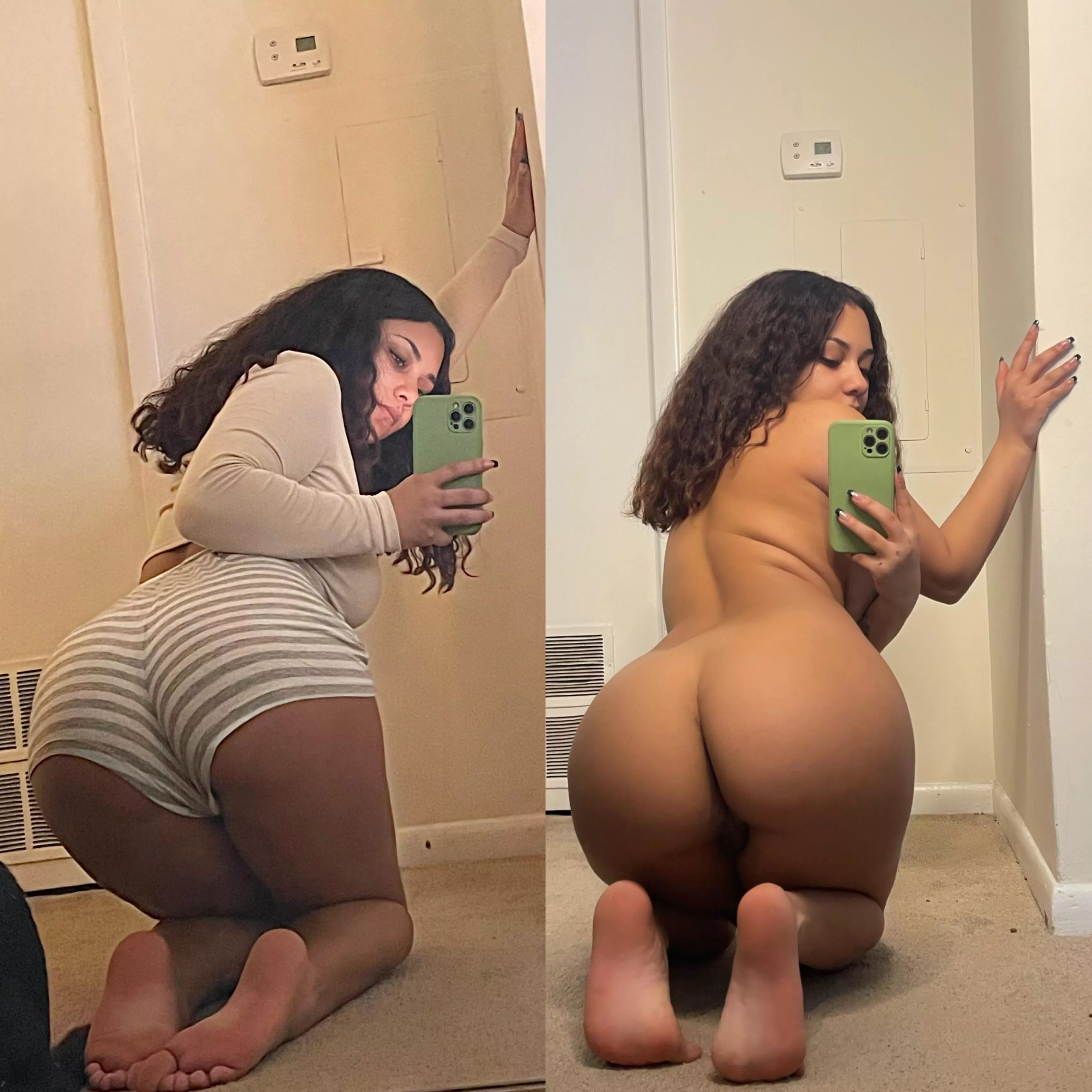 Left is my cleaning outfit and the right is my other cleaning outfit because I got sweaty 😉