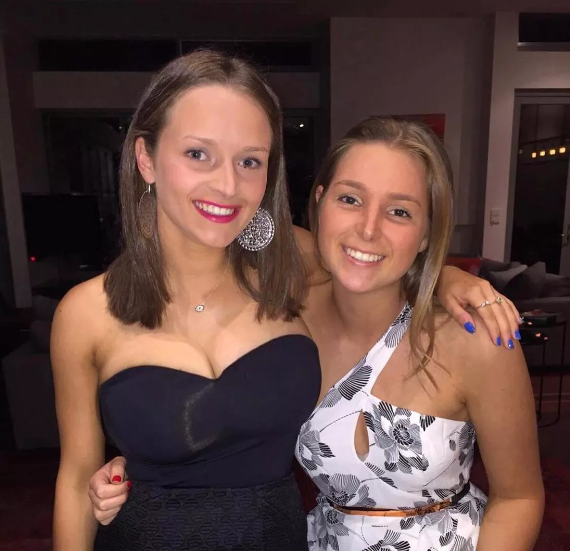 Left on her tits, right all over her face