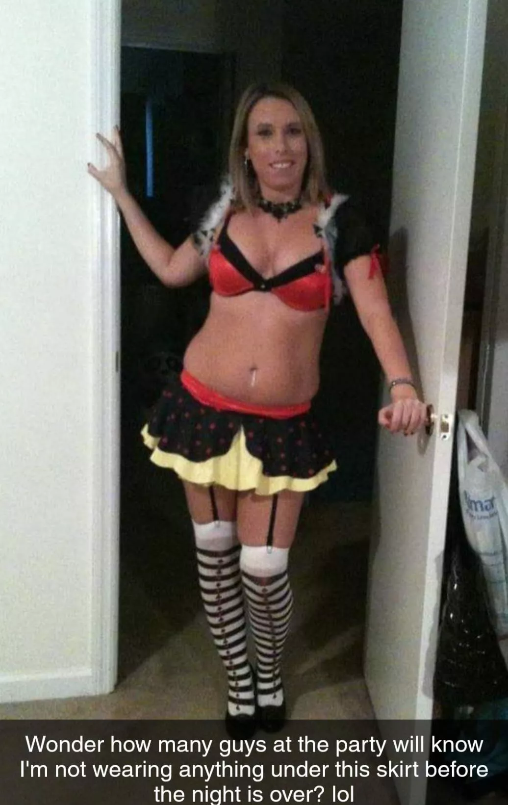 Let's just say more than a handful saw and felt what was under my skirt Let's just say more than a handful saw and felt what was under my skirt