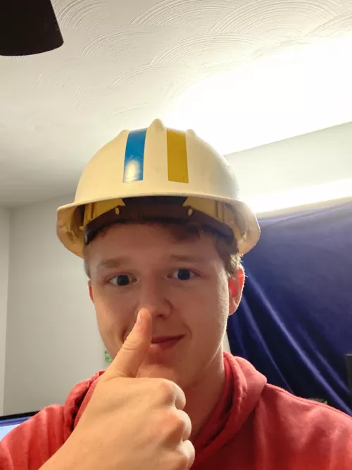 Let’s try this again… me with a Bell Telephone hard hat lol Let’s try this again… me with a Bell Telephone hard hat lol
