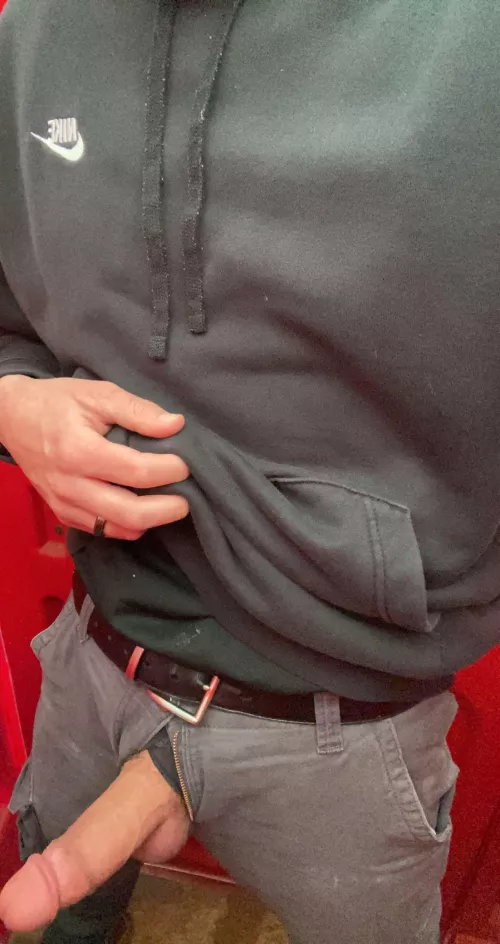 Letting him breathe at work. Anyone want to give me a hand… or mouth?