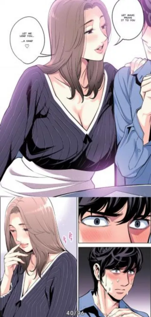 LF Color Source: 1girl, 1boy, MILF, Cleavage, Shy, 