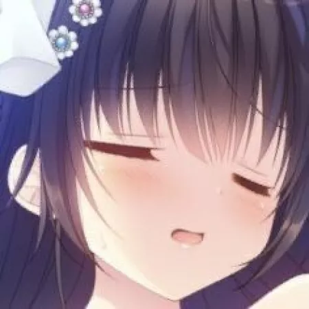 LF color source: 1girl, black hair, closed eyes, hair ornament, wedding stuff