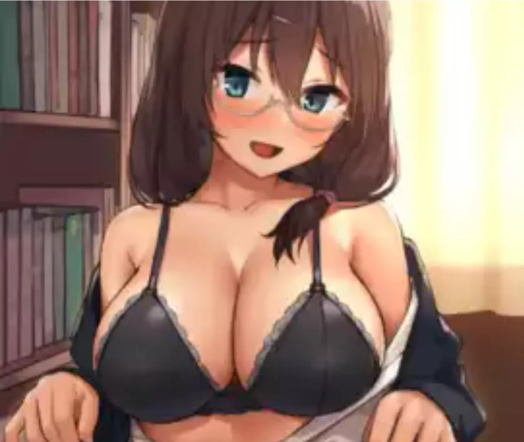 LF Color Source: 1girl, brown hair, glasses, hair between eyes, bra, open mouth, green eyes, eyebrows visible through hair, breasts, looking at viewer, undressing