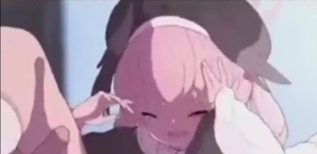 LF Color Source: 1girl, eyes closed, open mouth, pink hair, black hat, one thigh up