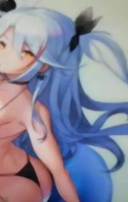 LF Color Source: 1girl, Prinz Eugen(Azur Lane), White hair, butt, black bikini, float, long hair, golden eyes, earrings, choker, black ribbons, twintails, looking at viewer, skin: unfading smile