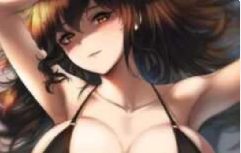 LF Color Source: Ad, Brown Hair, Brown eyes, large breasts, bra, arms up, on back, short hair, collarbone