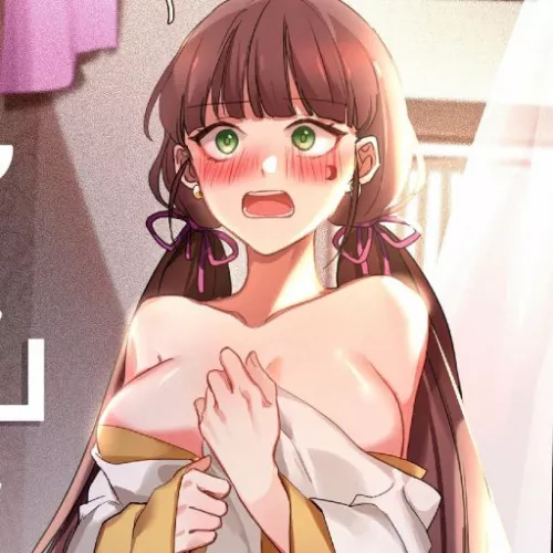 LF Color source : brown hair, green eyes, long hair, open mouth, blushing, ear rings, crescent moon tattoo on left cheek, big boobs