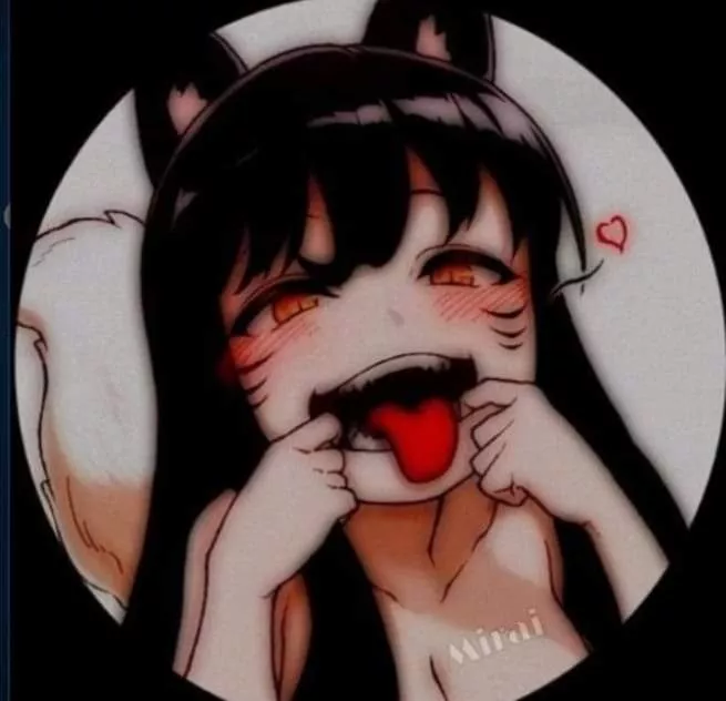 LF color source: catgirl, tail, red eyes, open mouth, heart, tongue out, cat ears, blushing,