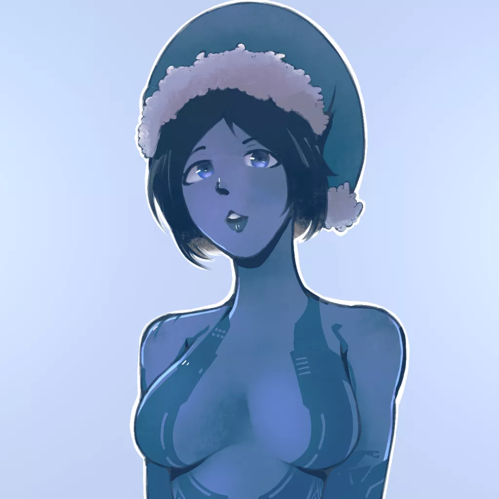 LF Color Source: Cortana?, Blue Skin, Blue Hair, Markings, Santa Hat