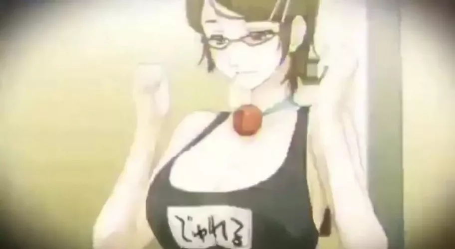 LF color source: glasses, swim suit, bell necklace, ball gag, black hair.