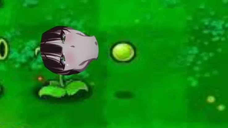 LF Color Source: meme, plants vs zombies, 1girl, blowjob, blush, green eyes, brown hair