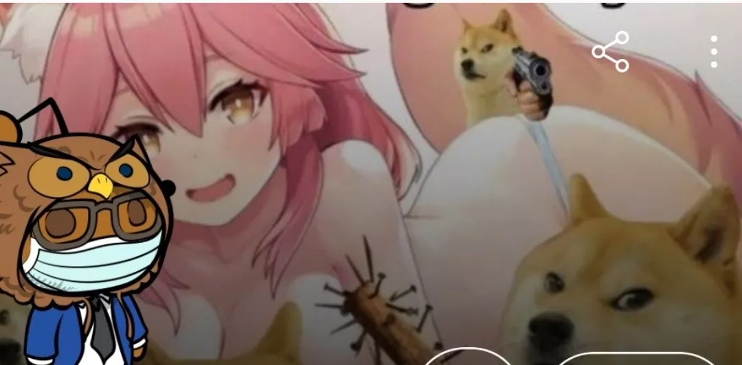 LF Color Source: Tamamo no Mae, Smile, Pink Hair, Animal Ears, Fox Ears, Animal Tail, Fox Tail, Completely Nude, Butt, Golden Eyes, White Pupils, Hair Between Eyebrows, Shoulders, Arched Back