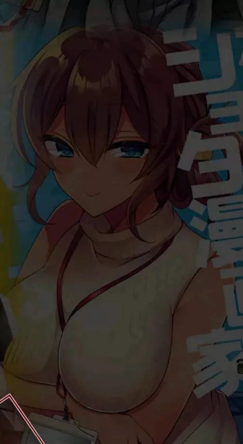 LF Color Source: Tanned, Card Holder, Lanyard, Sleeveless Turtleneck, Big Breasts