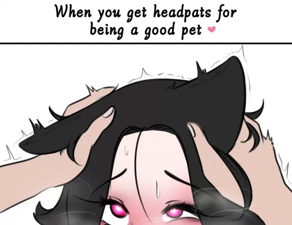 LF color source: text, 1girl, black hair, pleasure face, Catgirl