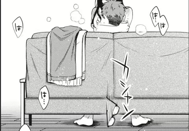 LF Mono Source: 1girl, 1boy, couch, glasses, steam, black hair, face off, hug, japanese text, sex, clothes aside