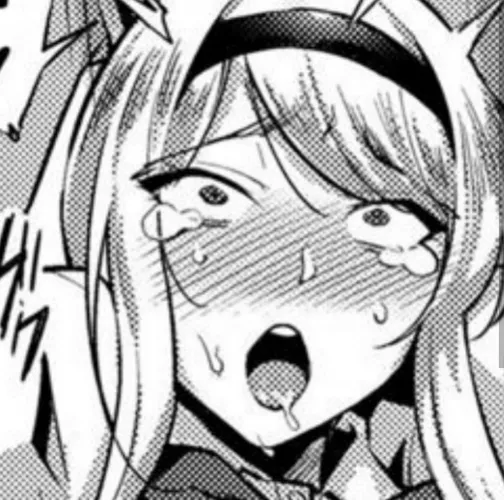 LF Mono Source: 1girl, Ahegao, Blush, Eyebrows visible through hair, Headband, Saliva, Tears