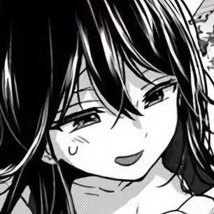 LF Mono Source: 1girl, black hair, open mouth, sweat, blush, bangs, parted bangs, half-closed eyes