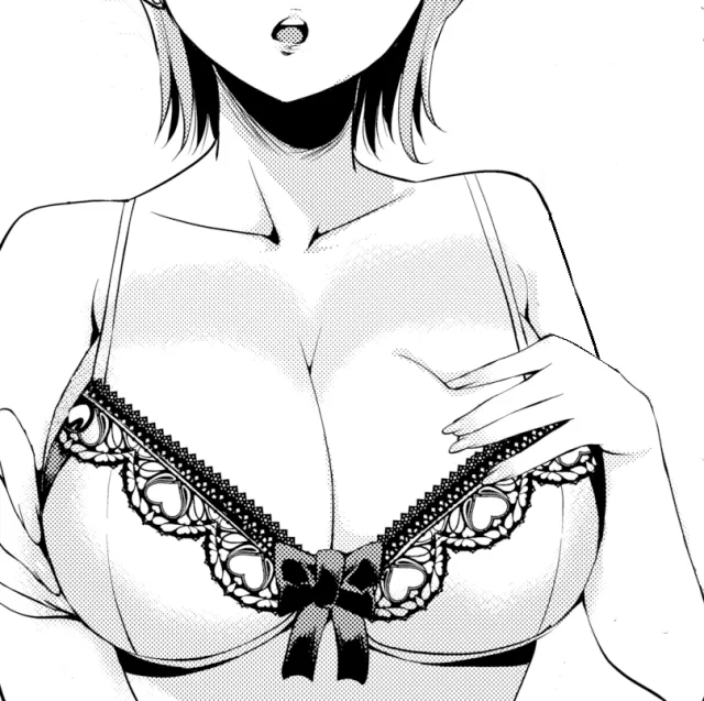 LF Mono Source: 1girl, bow, bra, fingernails, hand on breast, head half out of frame, medium hair, short hair
