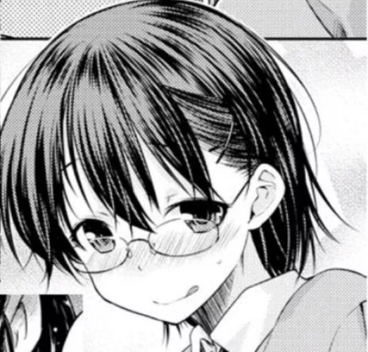 LF Mono Source: 1girl, face focused, glasses, short hair, black hair, hair between eyes, blushing, open eyes, looking at viewer, tongue out