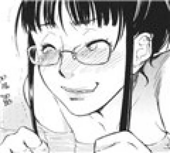 LF Mono Source: 1girl, glasses, ponytail, bath, smile, grinning, foreign text,