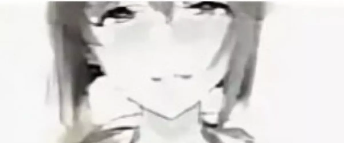 LF Mono Source: 1girl, looking at viewer, smile, small eyes, idolmaster, bikini strap