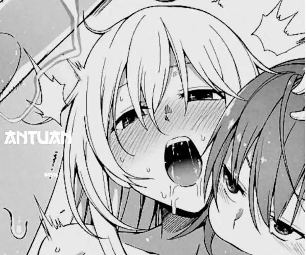 LF Mono Source: Ahegao, Blush, Long Hair, Open Mouth, Saliva