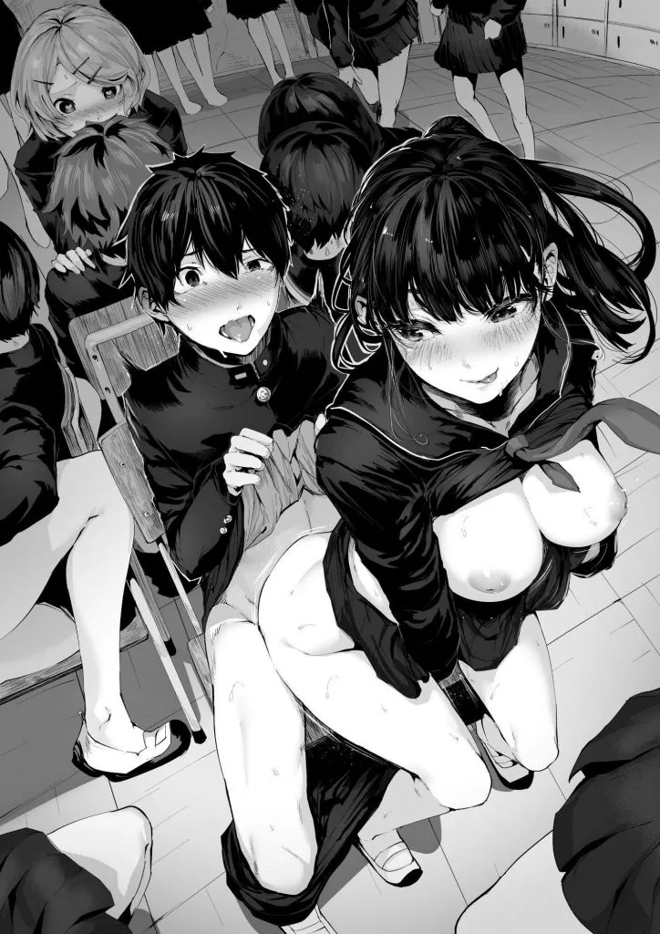 LF Mono Source : multiple girls and boys,musical chairs,ahegao face,skirt lift,school uniform