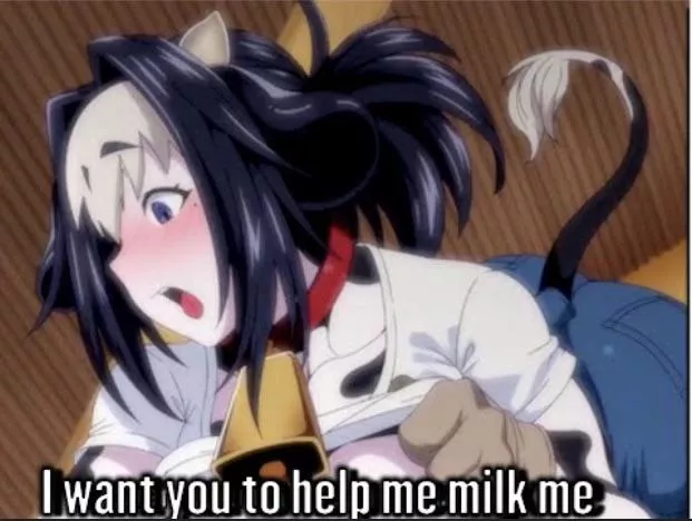 Lf mono source: What is this sauce with a blue haired cow girl getting milked blushing pale that has a ponytail