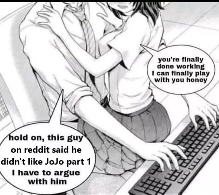 LF Mono Source: “you’re finally done working I can play with you honey” sitting on his lap