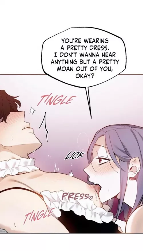 Lf mono source , “You’re wearing a pretty dress. I don’t wanna hear amything but a pretty moan out of you okay ?” nipple licking, femdom, crossdressing, 1boy, 1girl