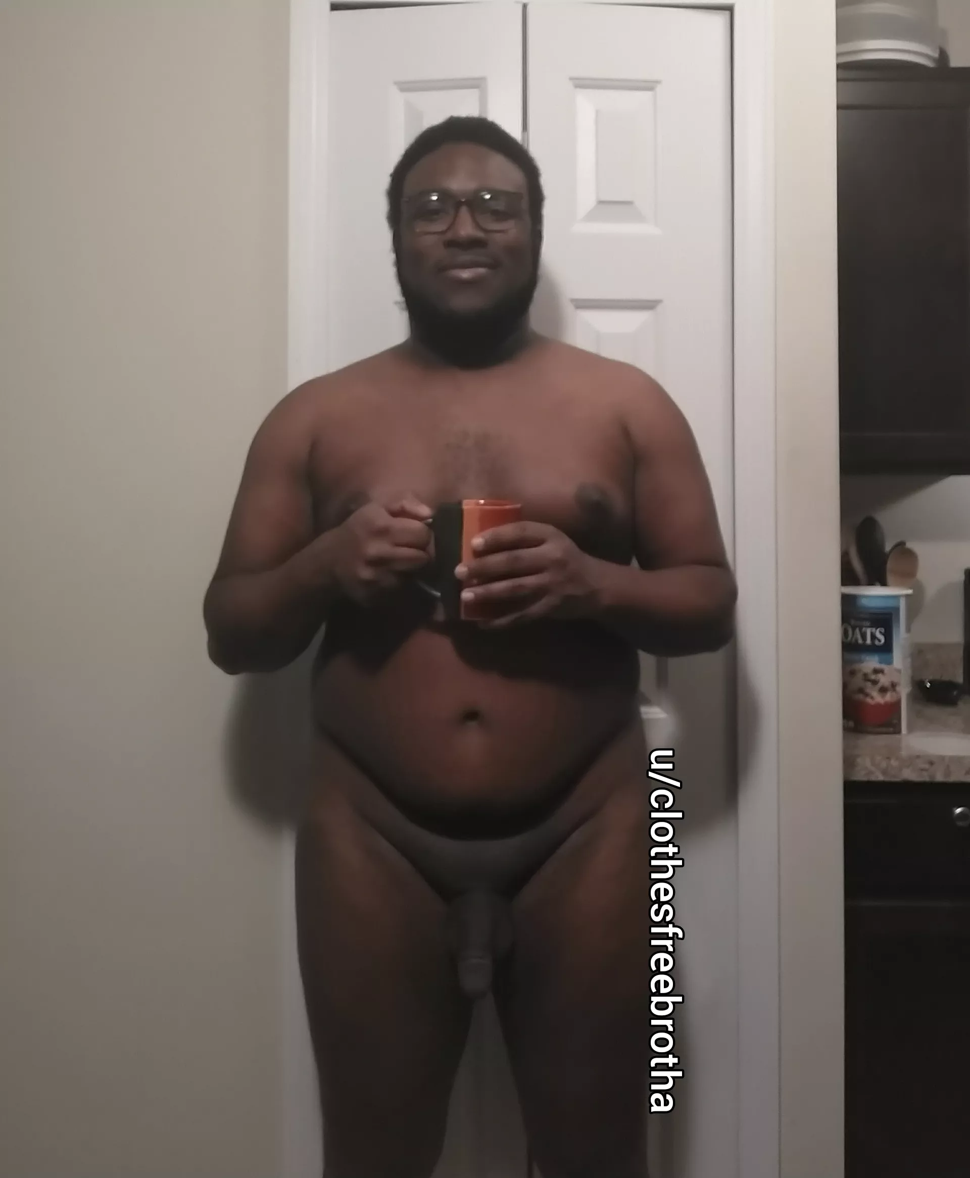 Light snow and a little chill isn't going to wreck my naked morning. But work will ?