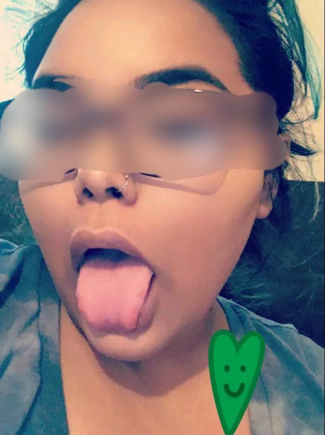 Lil face shot in my cum receiving position. Lol i need a huge cock to cum on my tongue and french kiss with me after 👅👅👅💦🐽🐷