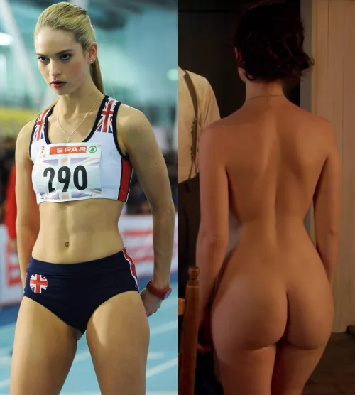 Lily James' fit body and nice ass Lily James' fit body and nice ass