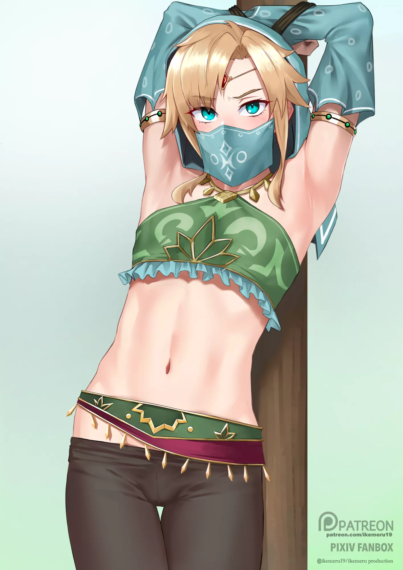 Link all tied up and vulnerable (Ikemeru19)