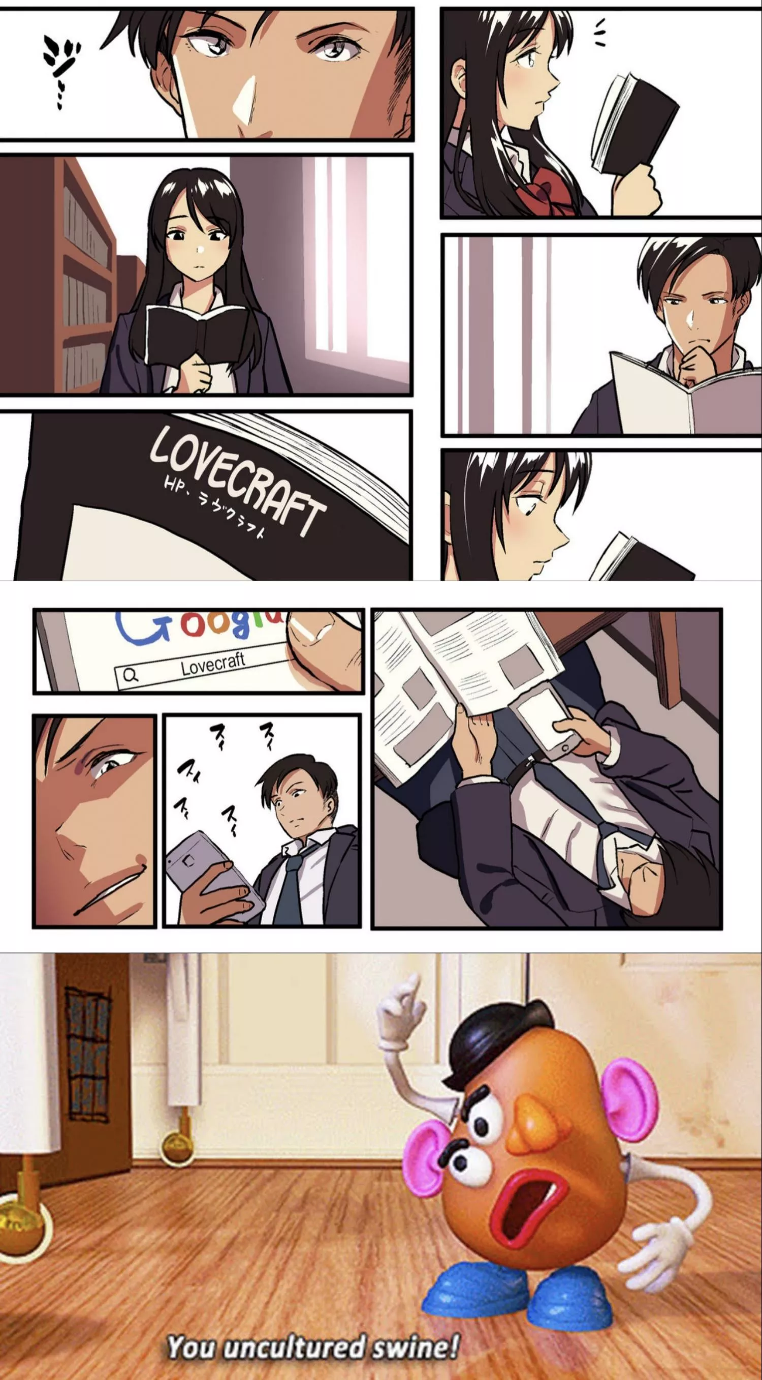 Literally my reaction when reading these pages of this doujinshi. Literally my reaction when reading these pages of this doujinshi.