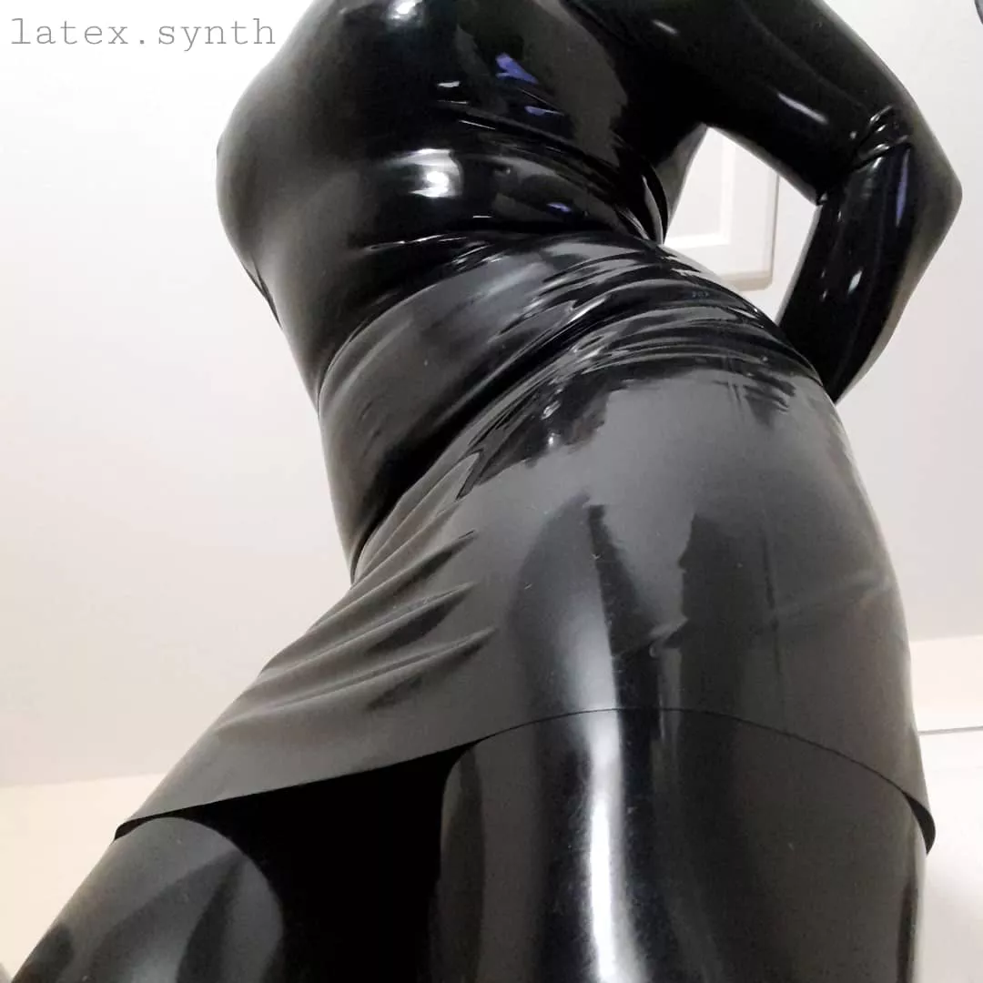 Little Black Latex Dress