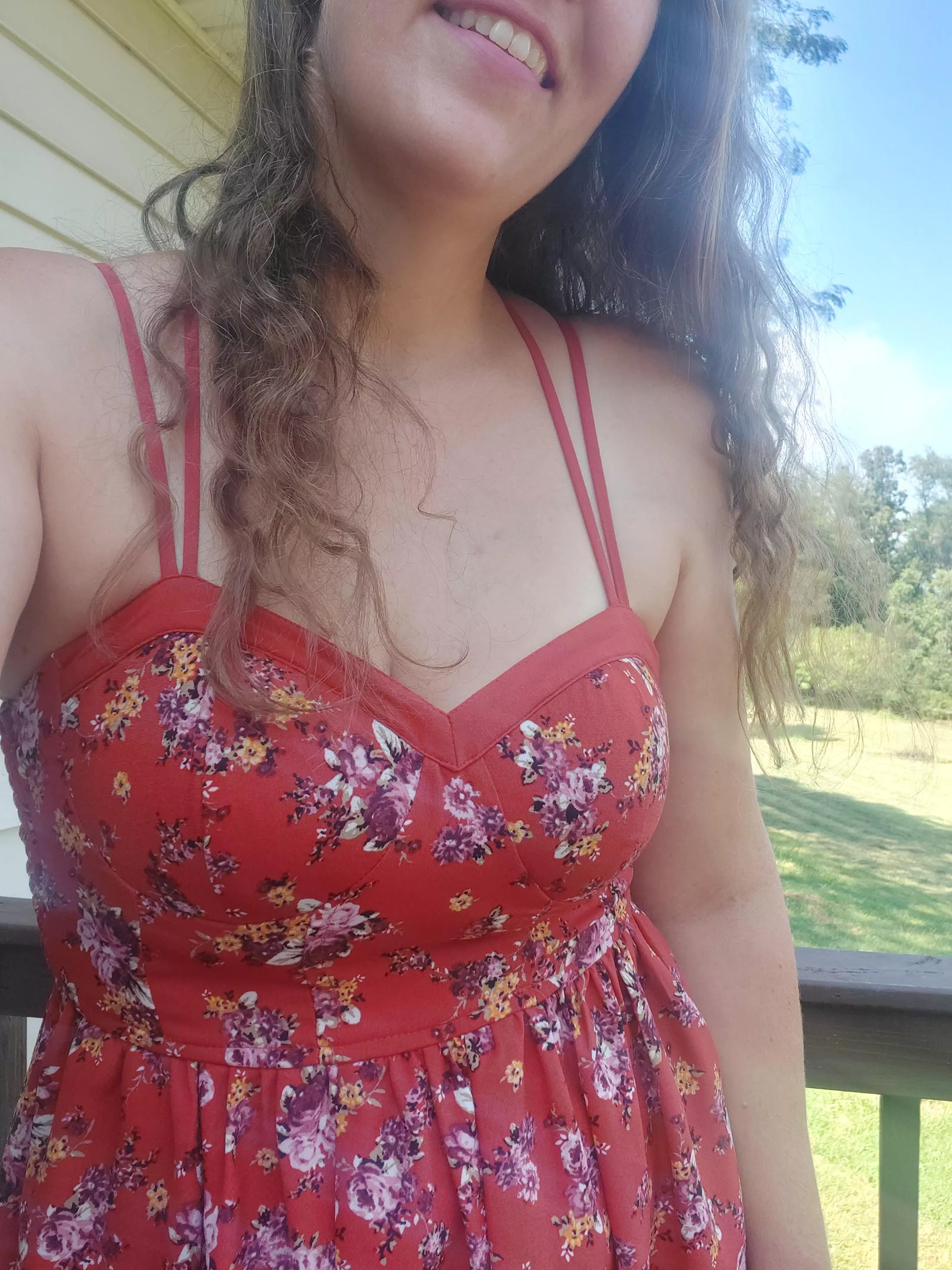Little red floral sundress and long wind tossed hair. What more can you ask for other than sliding the straps off and slipping it down my body Little red floral sundress and long wind tossed hair. What more can you ask for other than sliding the straps off and slipping it down my body
