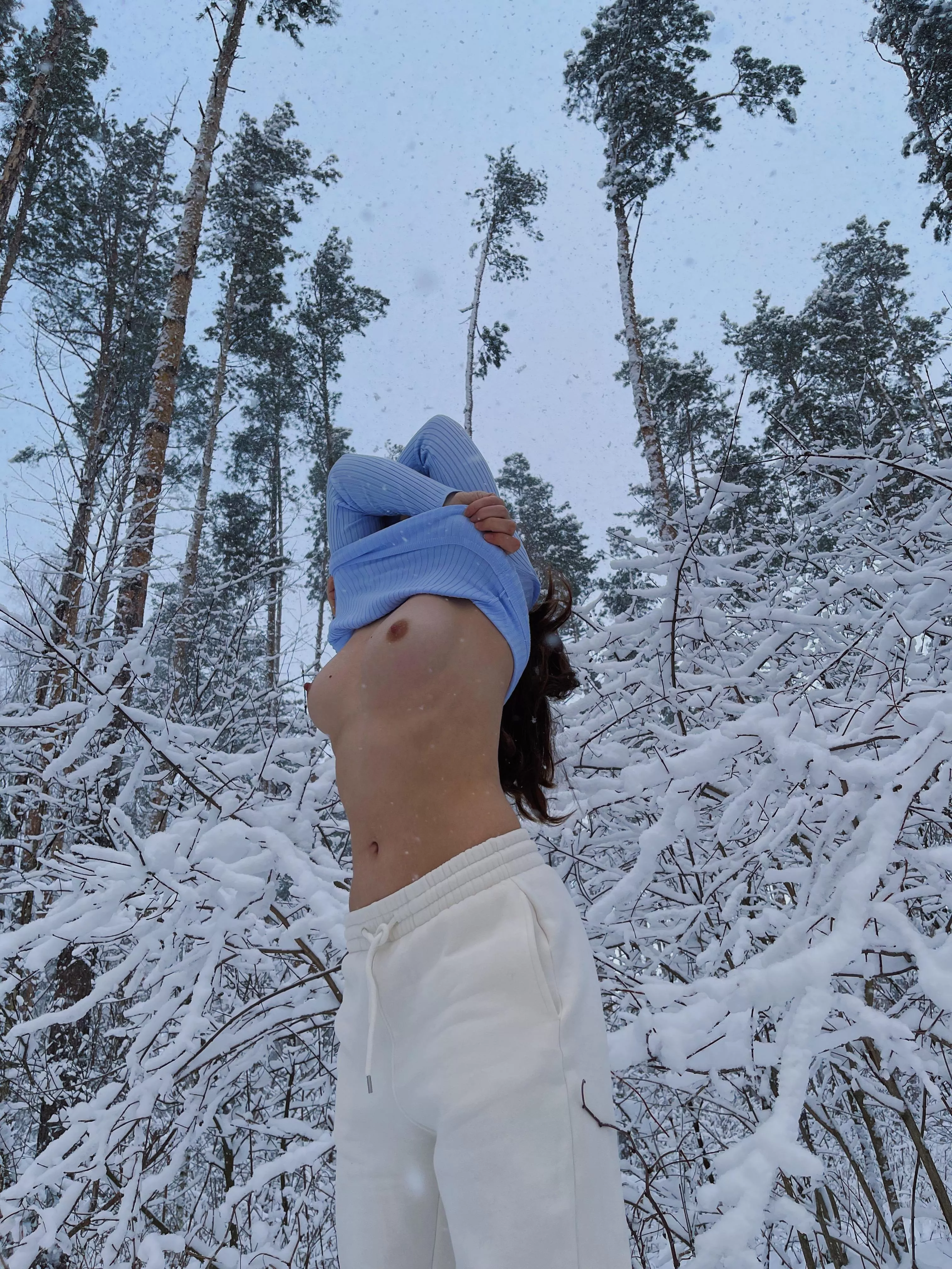 Little road trip to snowy forest Little road trip to snowy forest
