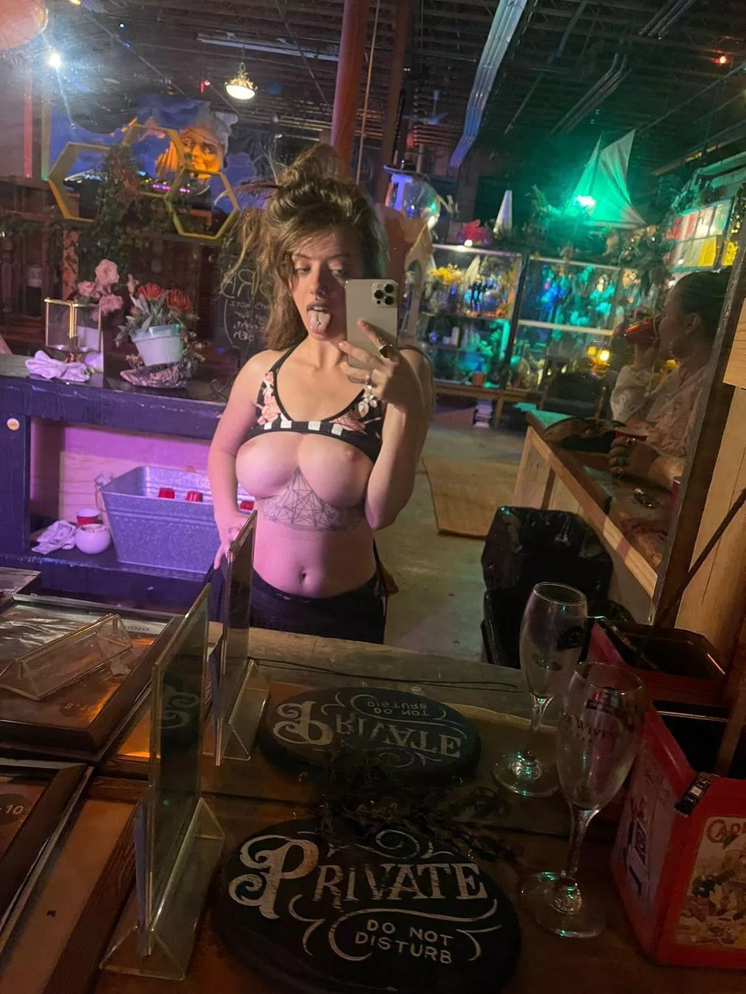 Local bar wench flashing when no ones watching nudes in fortyfivefiftyfive Onlynudes