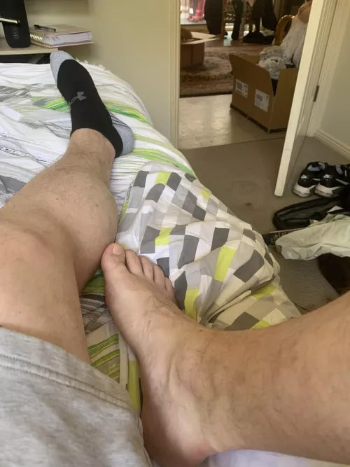 Long day. Might blow a load on my sexy feet