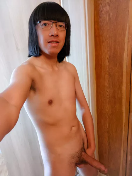 Long haired asian with natural, uncut cock Long haired asian with natural, uncut cock