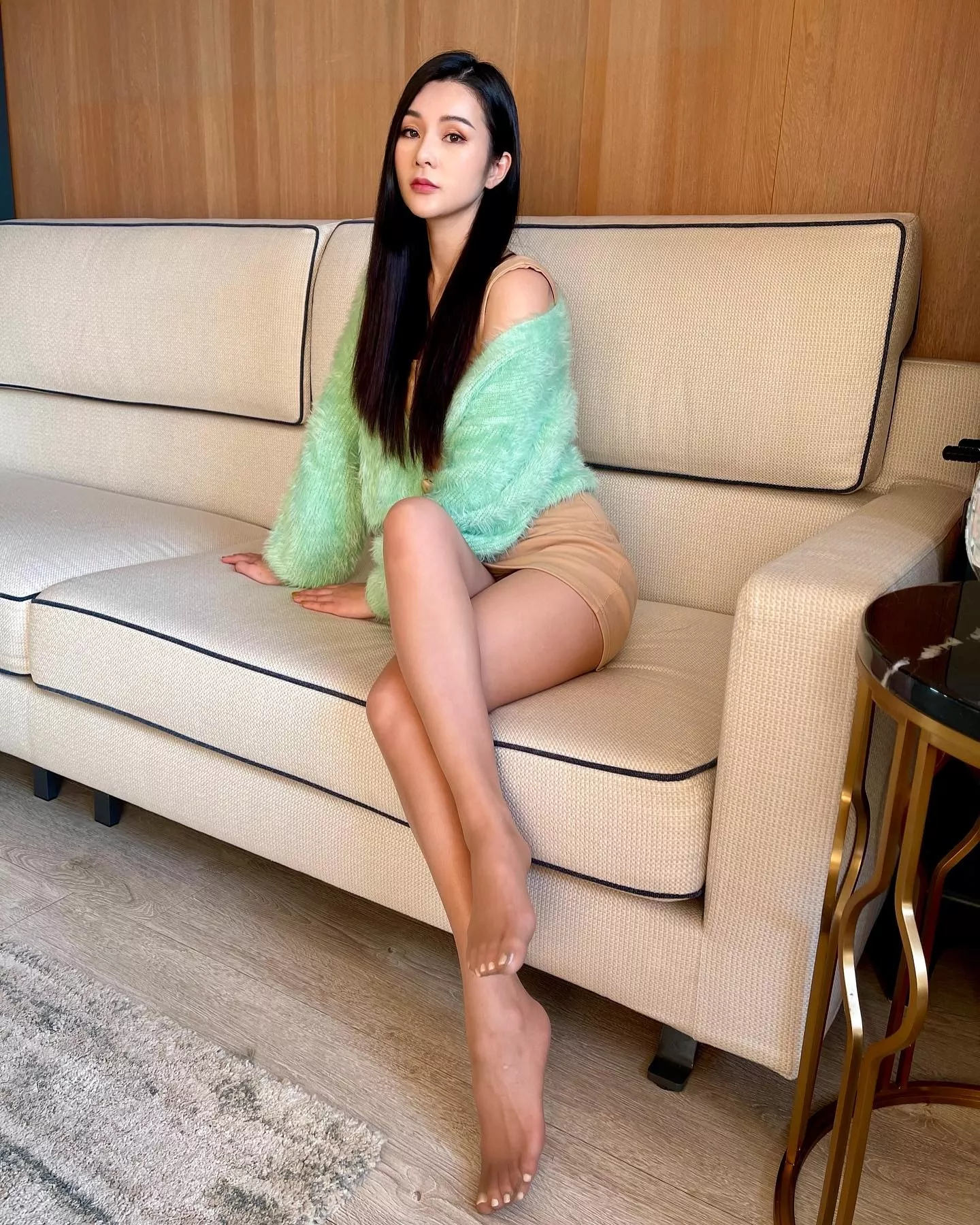 Long legs in nude tights