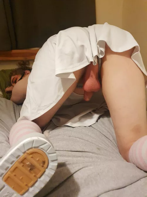 Look at what's left of my manhood swinging under my breeding hole 🥵💦💦