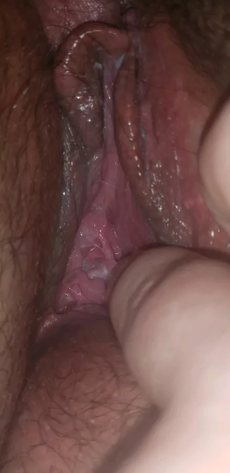 Look how creamy and wet I am. Bet you can't wait to get your tongue in? I'm also bi, so ladies don't be shy. 😉