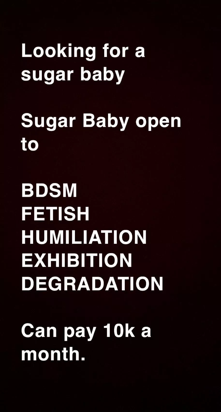 Looking for a sugar baby