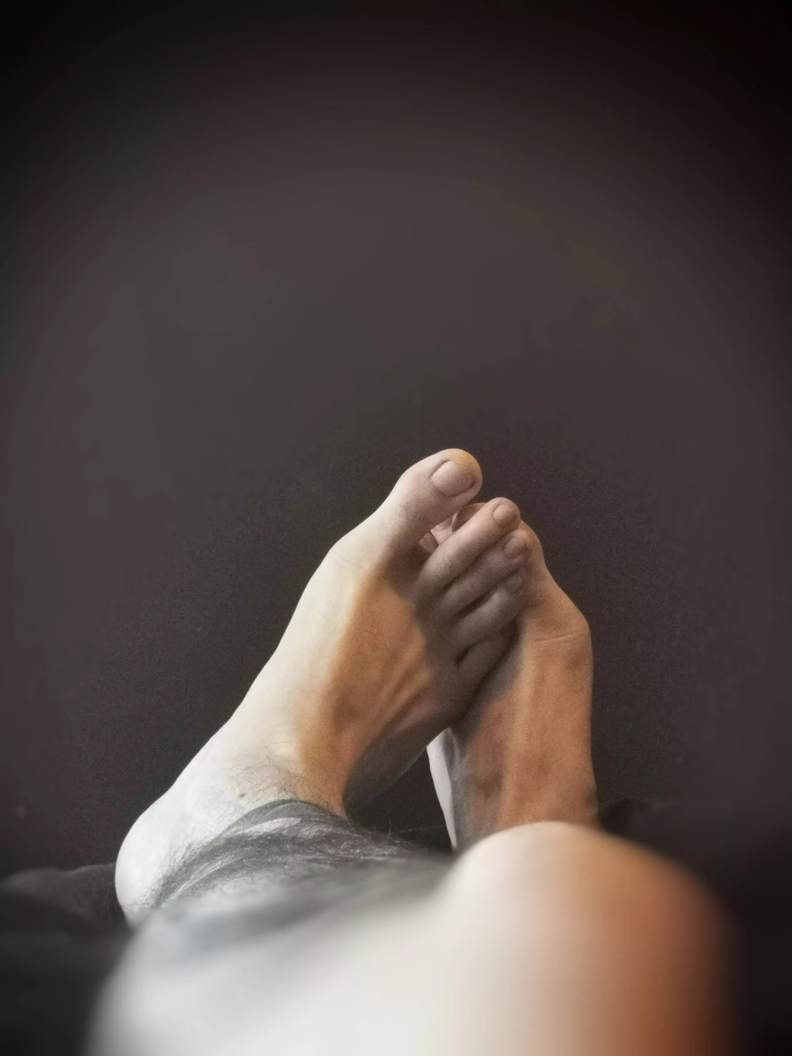Lounging with my feet out